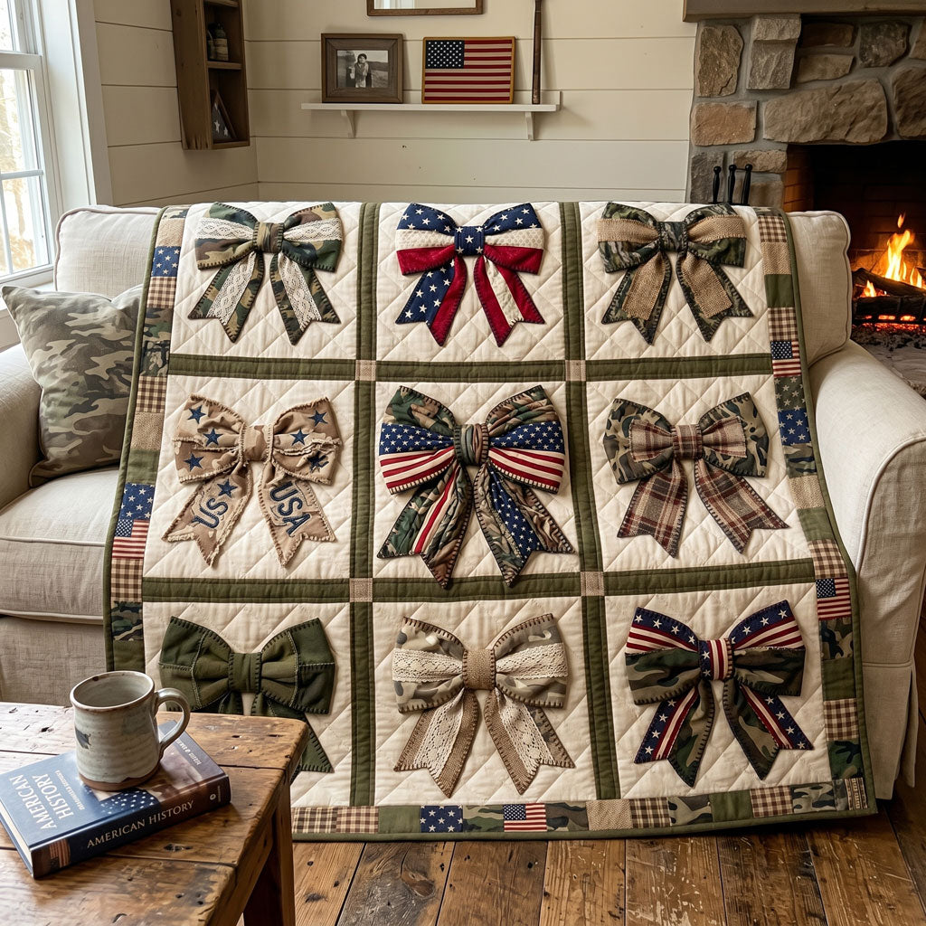 Patriotic Bow Patchwork WN1506016CL Quilt