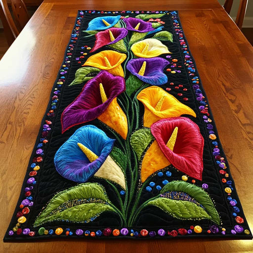 Elegant Calla Lilies WN2304038CL Quilted Table Runner