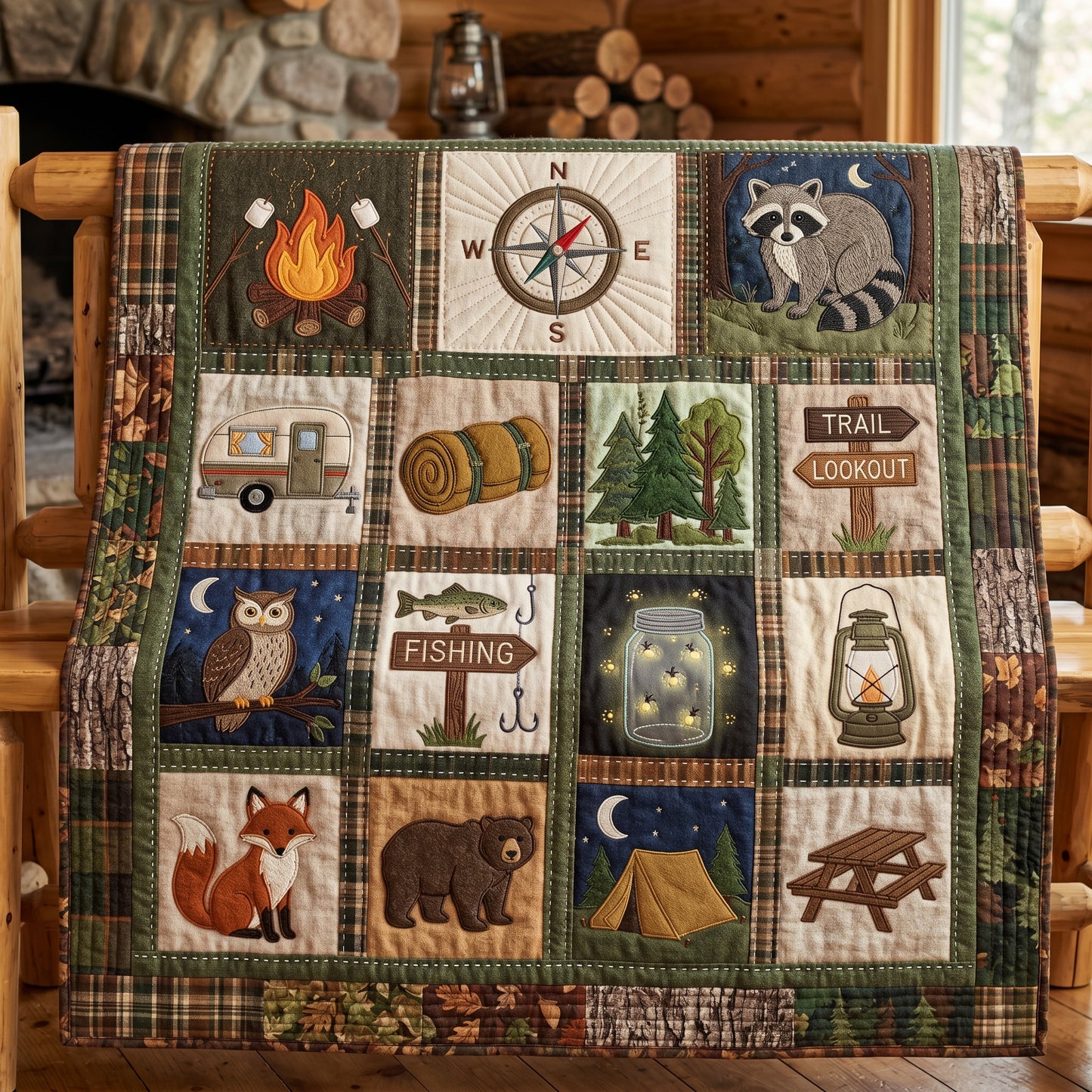 Campfire Memories Woodland XR2204008CL Quilt