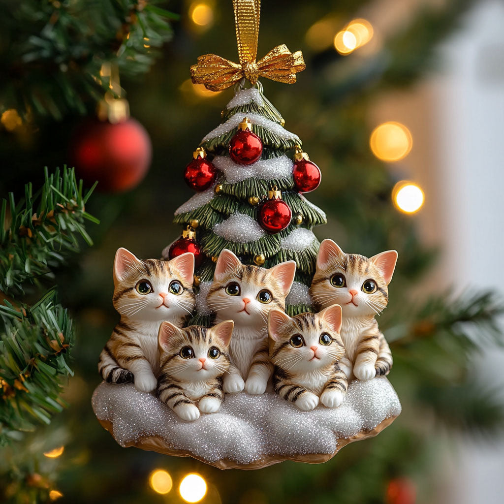 Festive Dreams Cat WN0811047CL Christmas Ornament