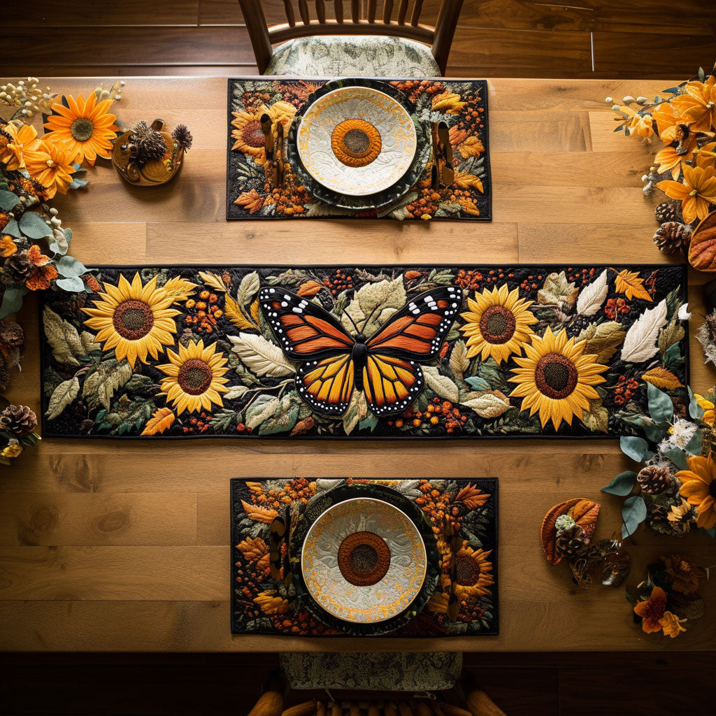 Butterfly Solstice WN0107017CL Quilted Table Runner
