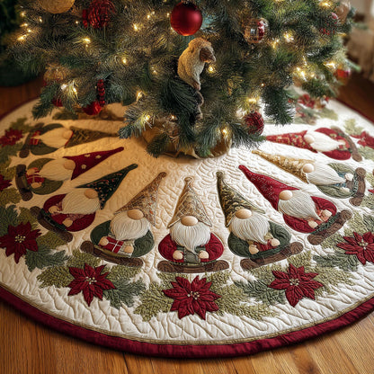 Christmas Gnome CW1510030CL Quilted Christmas Tree Skirt
