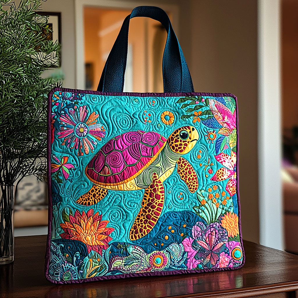 Magical Turtle QA2111025CL Quilted Tote Bag