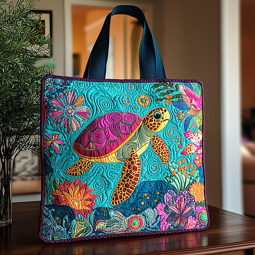 Magical Turtle QA2111025CL Quilted Tote Bag