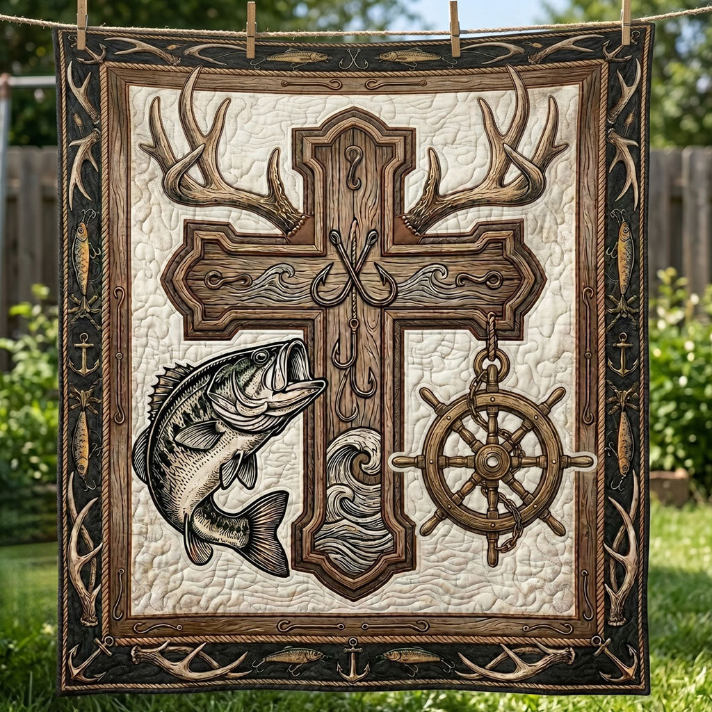 Rustic Faith And Fishing WN0805012CL Quilt
