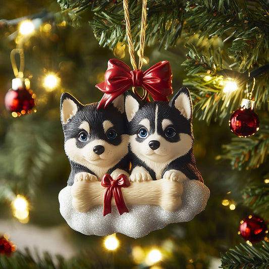 Cozy Huskies CP0312131CL Christmas Ornament