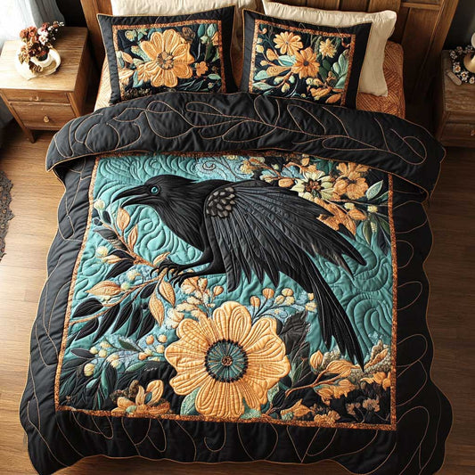 Black Crow Flower WP2001062CL Duvet Cover Set