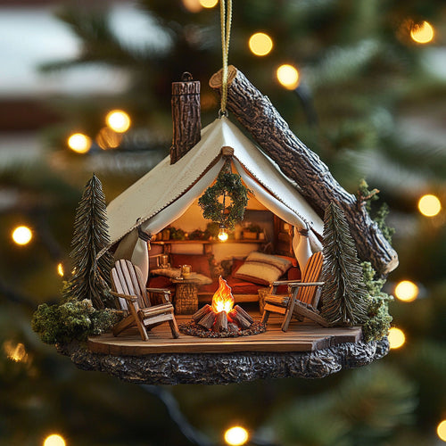 Glamping Tent Retreat WN2911043CL Christmas Ornament