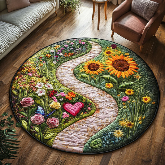 Blooming Pathway Dream CW1401067CL Quilted Round Mat
