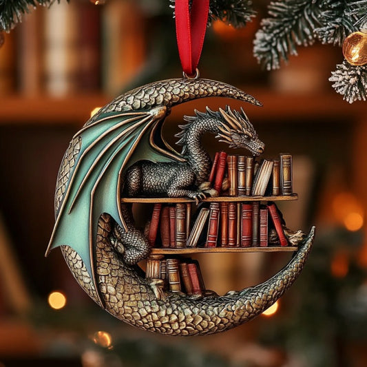 Dragon And Book XR1510007CL Christmas Ornament