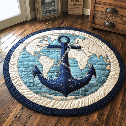Blue Anchor CP0110059CL Quilted Round Mat