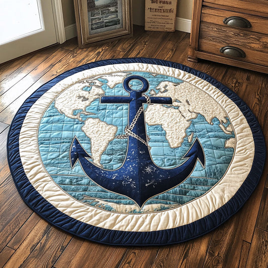 Blue Anchor CP0110059CL Quilted Round Mat