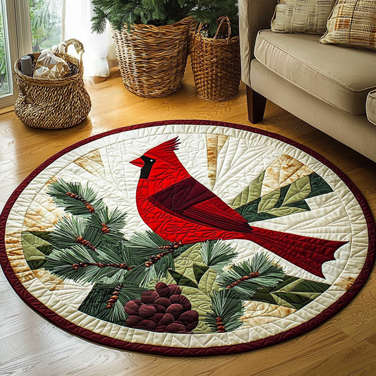 Geometric Cardinal QA0112005CL Quilted Round Mat