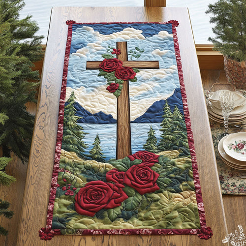 Faith In Bloom WJ2805019CL Quilted Table Runner