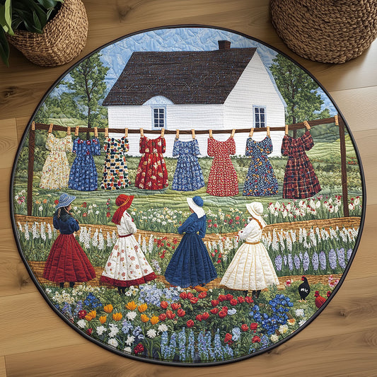 Cozy Storybook Village WJ2003076CL Quilted Round Mat