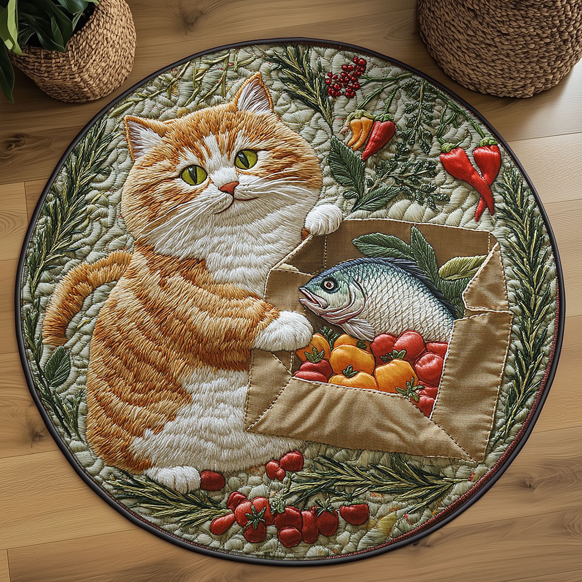 Red Pepper Catpost WN3006065CL Quilted Round Mat