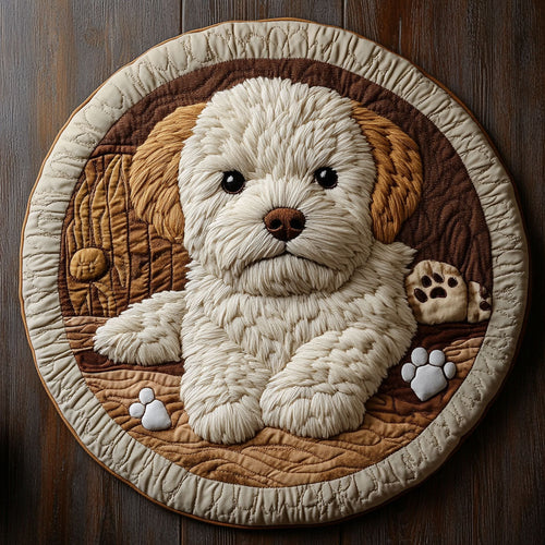 White Puppy CP2105004CL Quilted Round Mat