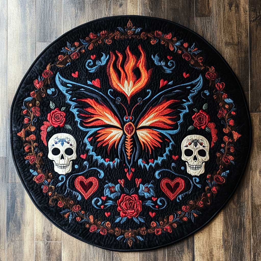 Love Butterfly WN2504027CL Quilted Round Mat