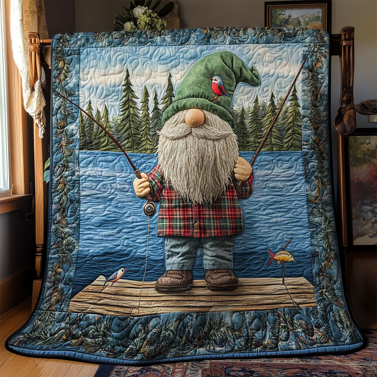 Gnome Gone Fishing WN0901021CL Quilt