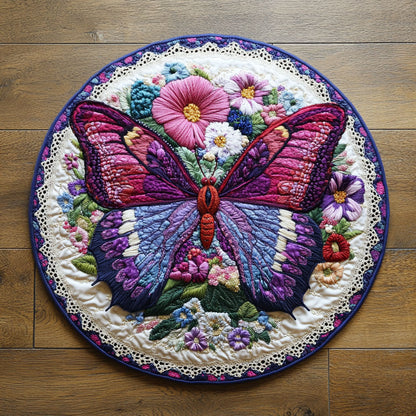 Butterfly Waltz WN0207014CL Quilted Round Mat