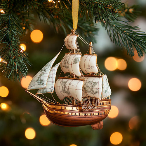 Tall Ship Christmas Light WN2411086CL Christmas Ornament