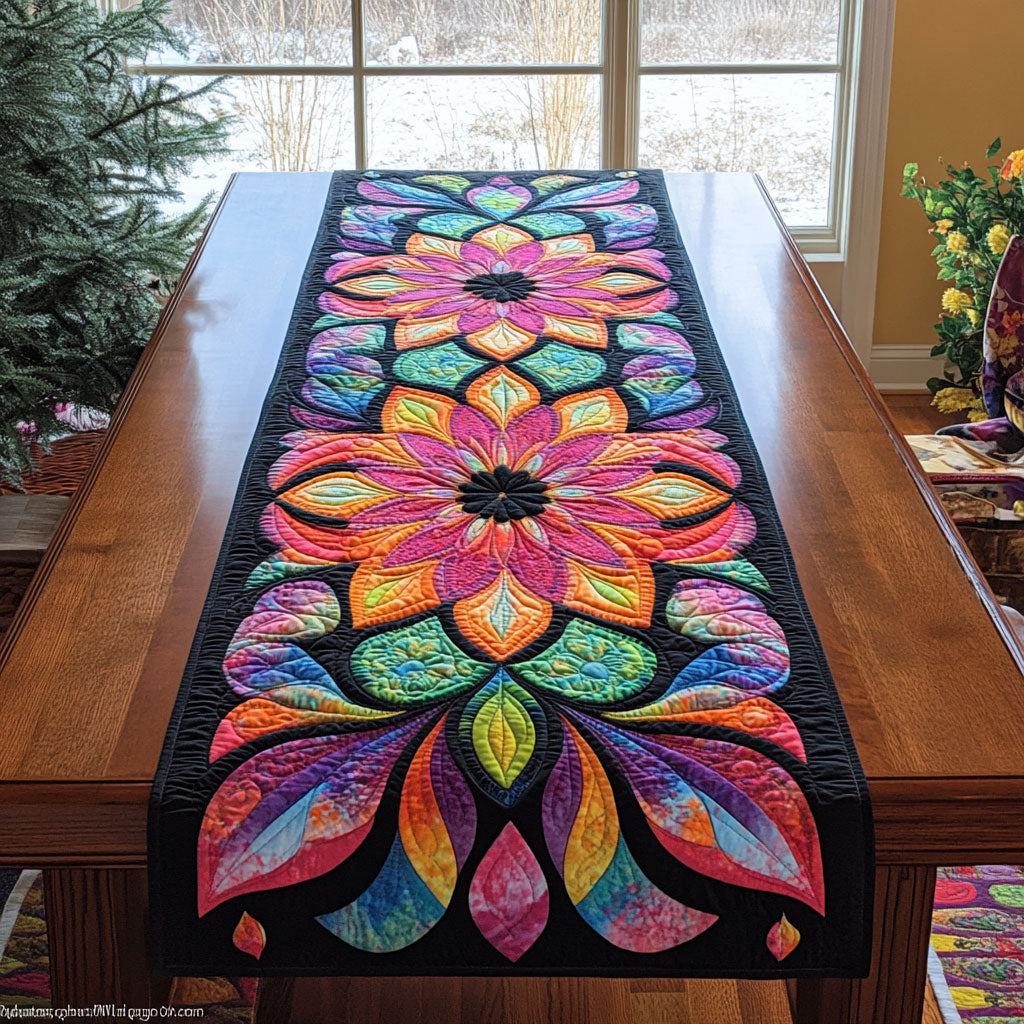 Colorburst Mandala WJ0506033CL Quilted Table Runner