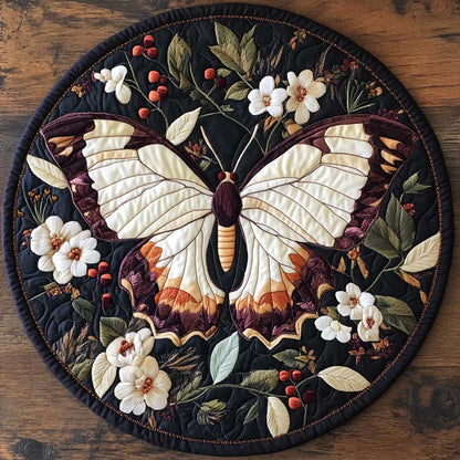 Vintage Butterfly WN2904106CL Quilted Round Mat