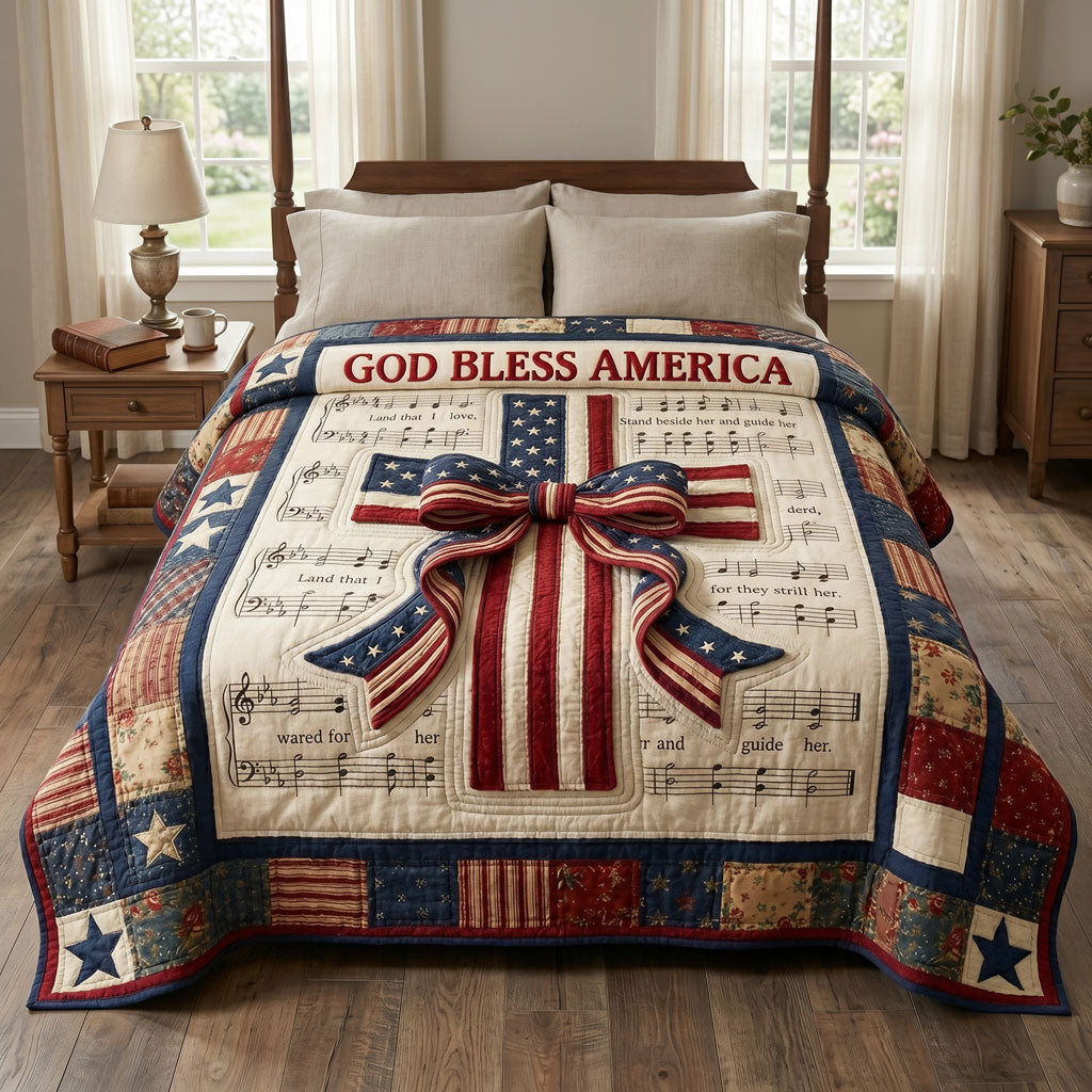 Patriotic Cross And Faith WN1504015CL Quilt