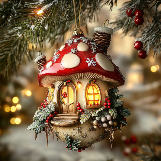 Golden Window Mushroom WN2310026CL Christmas Ornament