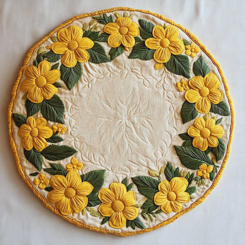 Meadow Bloom Flower WN1705038CL Quilted Round Mat