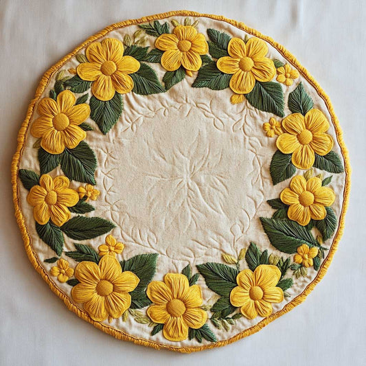 Meadow Bloom Flower WN1705038CL Quilted Round Mat
