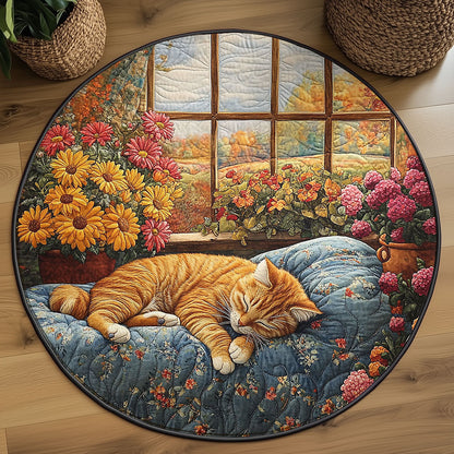Sleeping Cat WJ2105049CL Quilted Round Mat