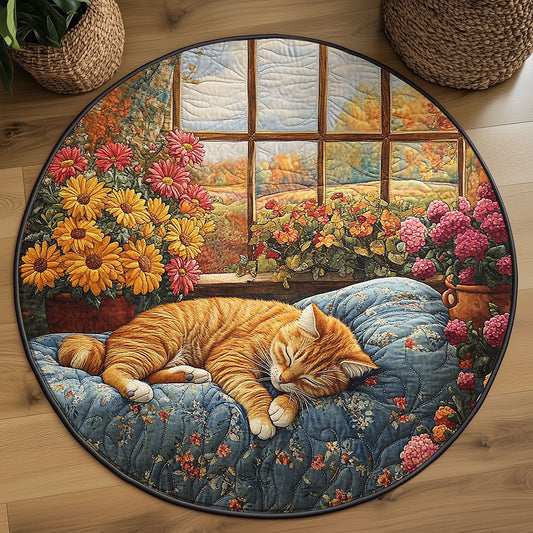 Sleeping Cat WJ2105049CL Quilted Round Mat
