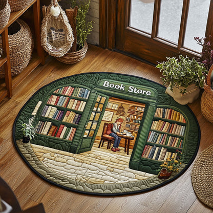 Book Store WJ1005043CL Quilted Round Mat