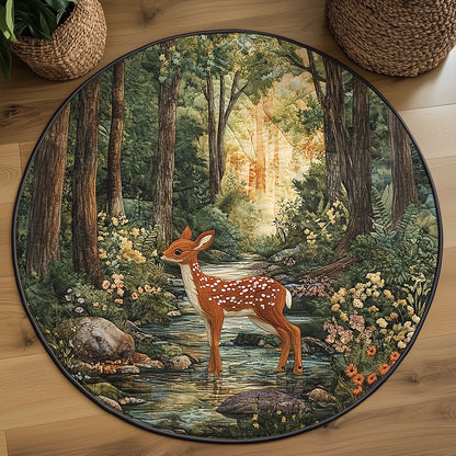 Lone Fawn WJ3006036CL Quilted Round Mat
