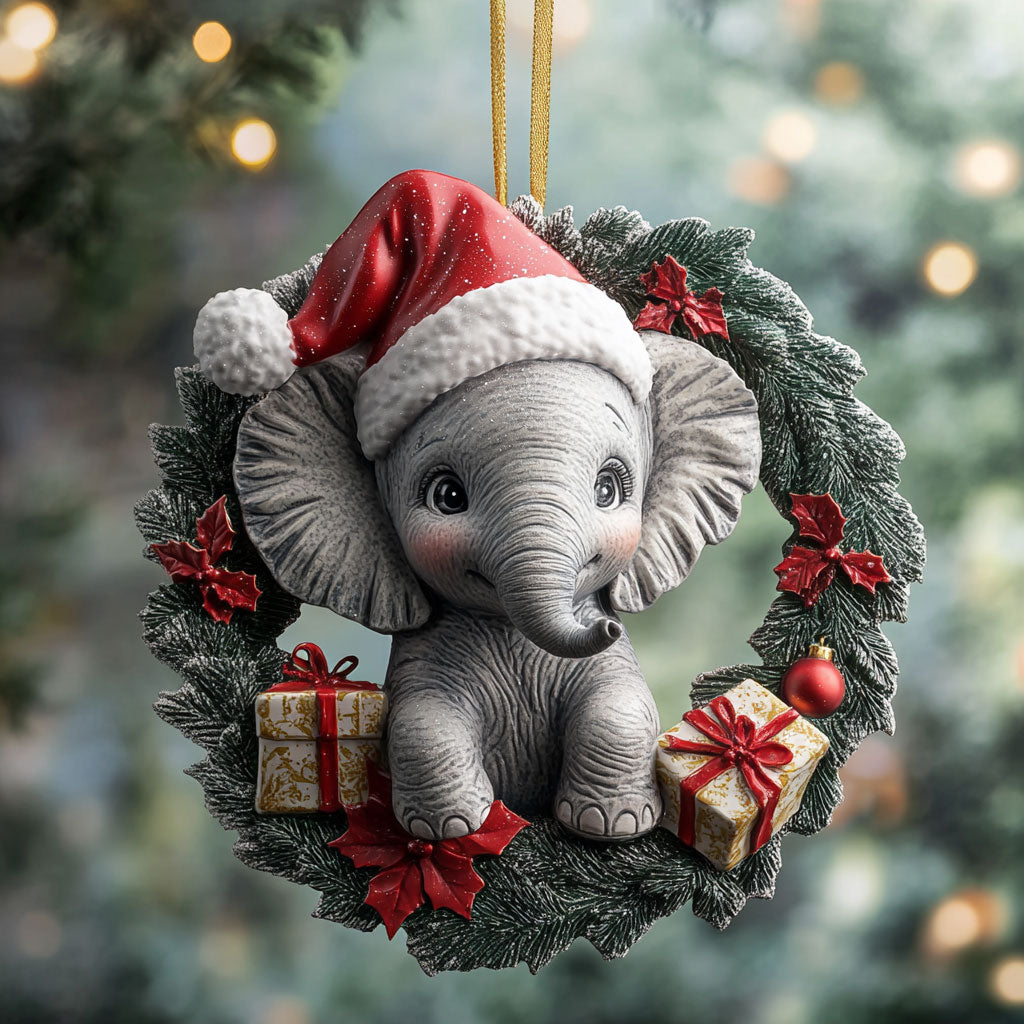 Elephant Festive Glow WN1112016CL Christmas Ornament