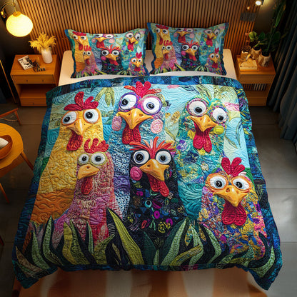 Crazy Chicken Funny WN2602066CL Duvet Cover Set