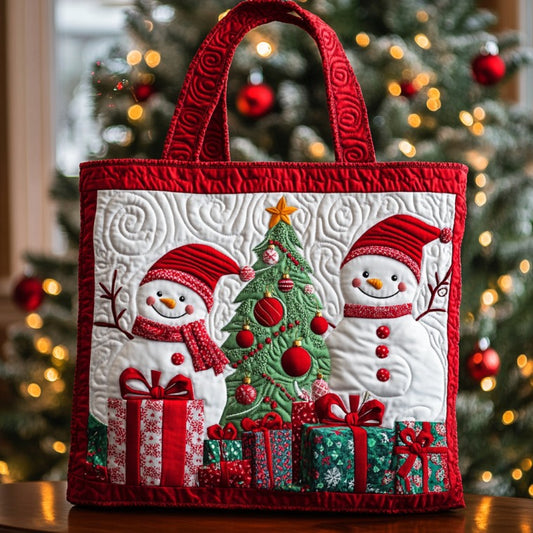 Cute Snowman XR2010030CL Quilted Tote Bag