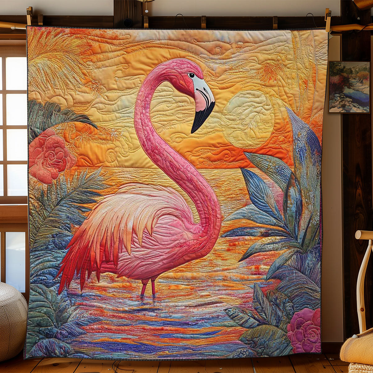 Sunset Flamingo WN1102020CL Quilt