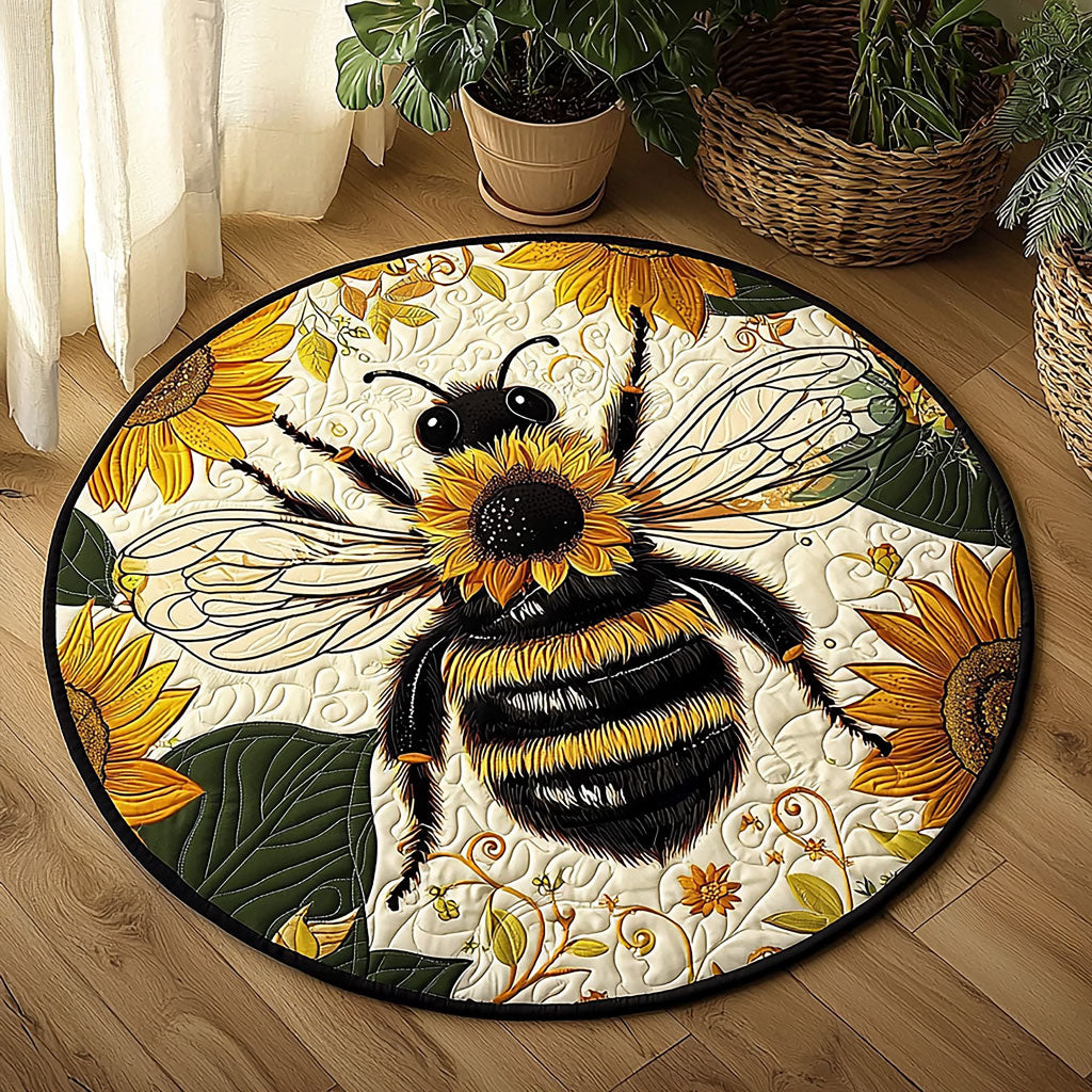 Sunflower Bee QA2911007CL Quilted Round Mat