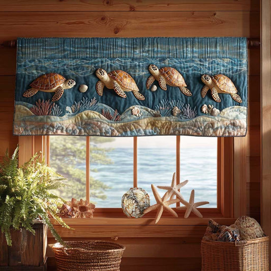 Blue Turtle WN1303112CL Quilted Valance Valance