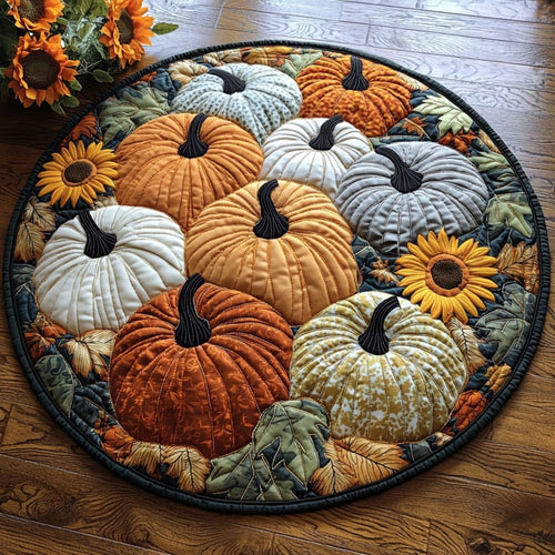 Pumpkin Lovers XR0310018CL Quilted Round Mat