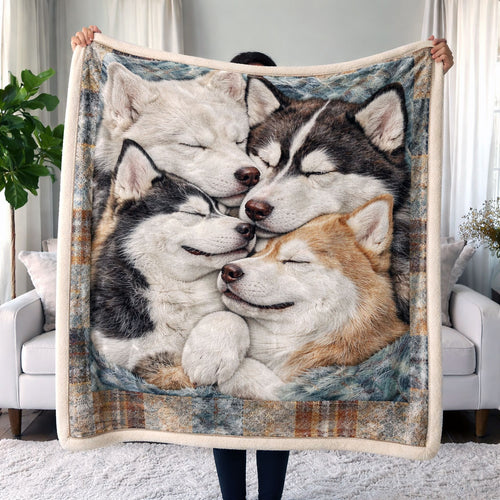 Husky Embrace CP1601001CL Faux Fur Throw Blanket