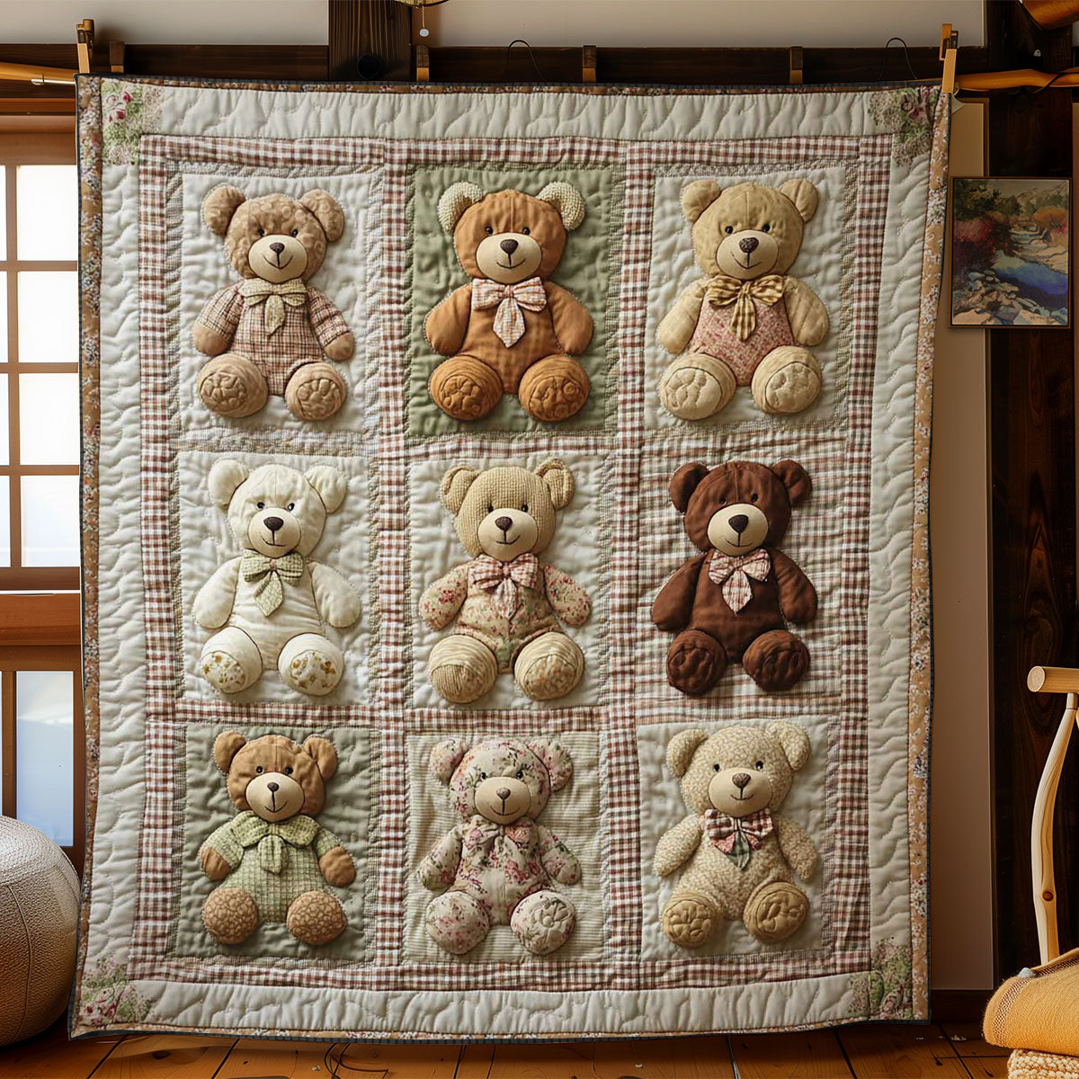 Patchwork Teddy Bear WN1003059CL Quilt