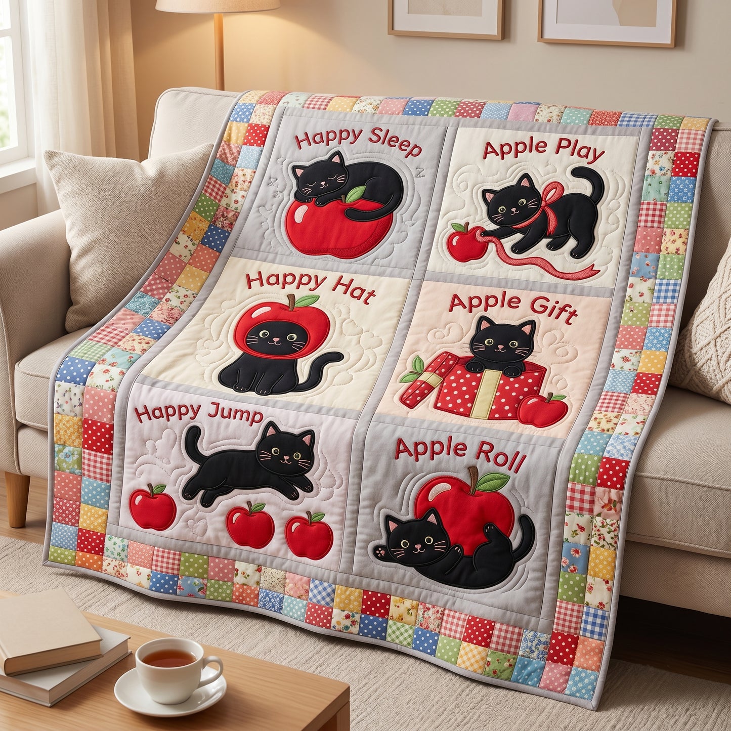 Happy Black Cat XR1704009CL Quilt