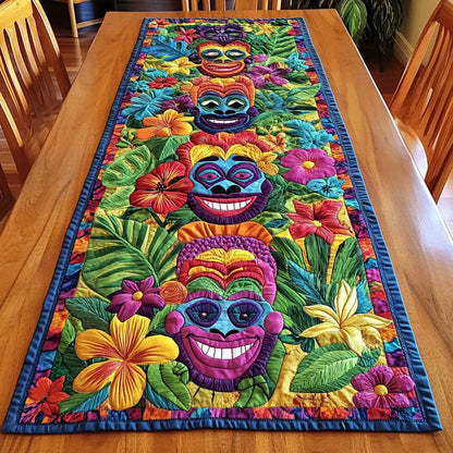 Tiki Mask Totem WN1205097CL Quilted Table Runner