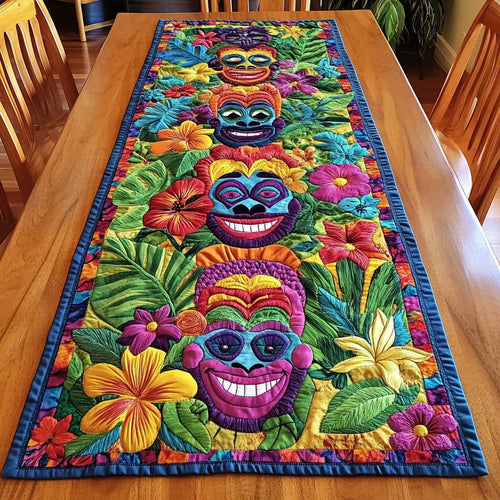 Tiki Mask Totem WN1205097CL Quilted Table Runner