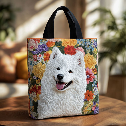 Smiling Samoyed KL2412025CL Quilted Tote Bag