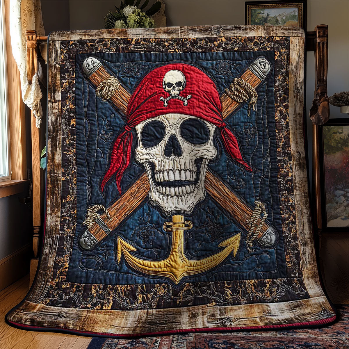 Red Bandana Skull WN2301021CL Quilt