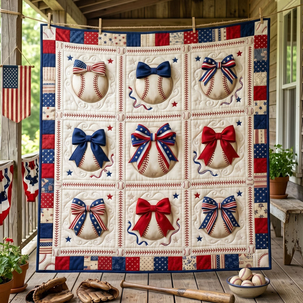 Patriotic Diamond Baseballs WN3005006CL Quilt